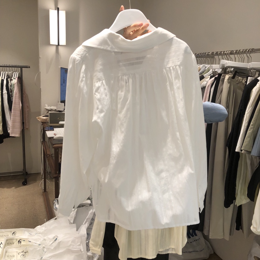 VENIR-a韓國直郵實拍女士新款熱賣時尚休閑26春夏襯衫蕾絲衫VENIR-a襯衫/蕾絲衫