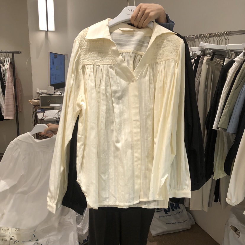 VENIR-a韓國直郵實拍女士新款熱賣時尚休閑26春夏襯衫蕾絲衫VENIR-a襯衫/蕾絲衫圖色2