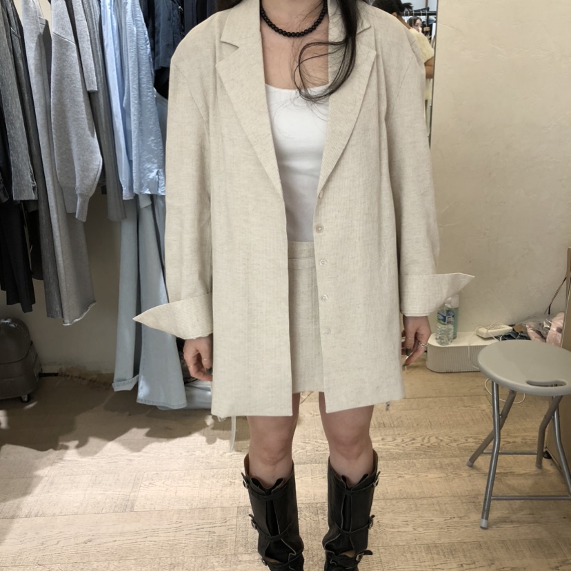 W AND J韓國直郵實拍女裝新品時尚26春夏套裝不含內搭含腰帶W AND J套裝圖色2