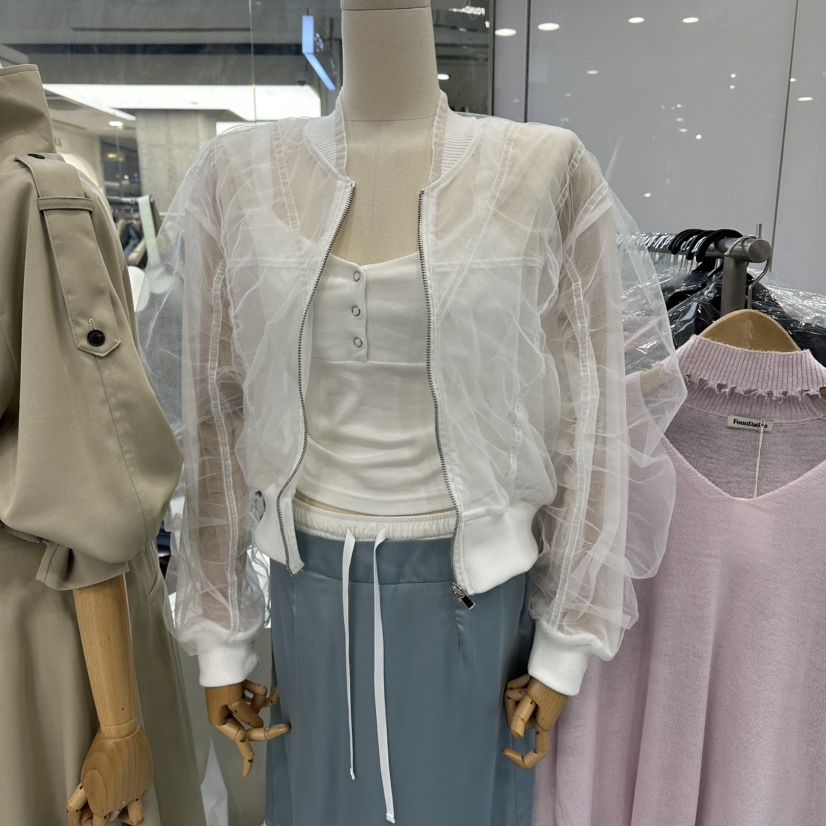 FOUNDATION韓國代購女裝新品人氣休閑時尚夾克不含內搭透明FOUNDATION夾克圖色1