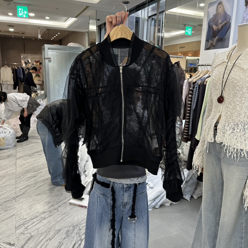 FOUNDATION韓國代購女裝新品人氣休閑時尚夾克不含內搭透明FOUNDATION夾克圖色2