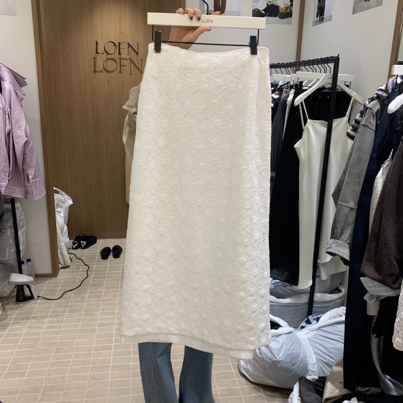 LOFN韓國直郵實拍女士新款職業推薦休閑26春夏長裙鉤針編織LOFN長裙圖色2
