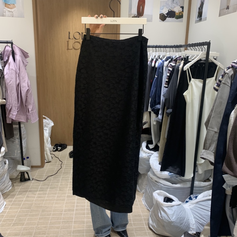 LOFN韓國直郵實拍女士新款職業推薦休閑26春夏長裙鉤針編織LOFN長裙圖色3