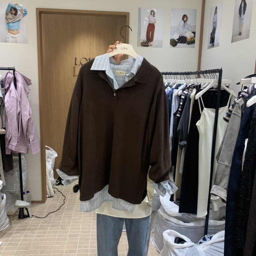 LOFN韓國代購女士新品人氣休閑熱賣推薦時尚針織衫不含內搭LOFN針織衫圖色3