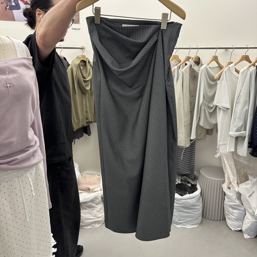 TWELVE韓國直郵女士新品職業熱賣休閑26春夏人氣時尚長裙TWELVE長裙圖色1灰色