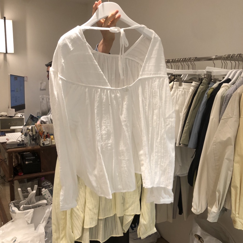 VENIR-a韓國直郵實拍女裝新品職業推薦休閑時尚襯衫蕾絲衫VENIR-a襯衫/蕾絲衫