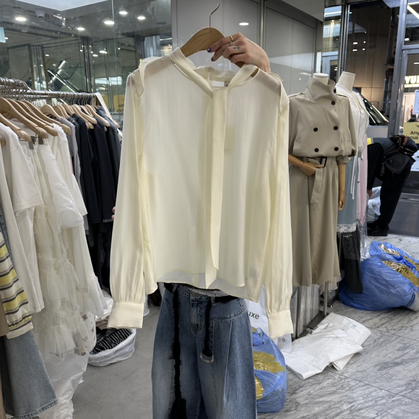 FOUNDATION韓國東大門代購女裝新品職業時尚休閑襯衫蕾絲衫FOUNDATION襯衫/蕾絲衫圖色1