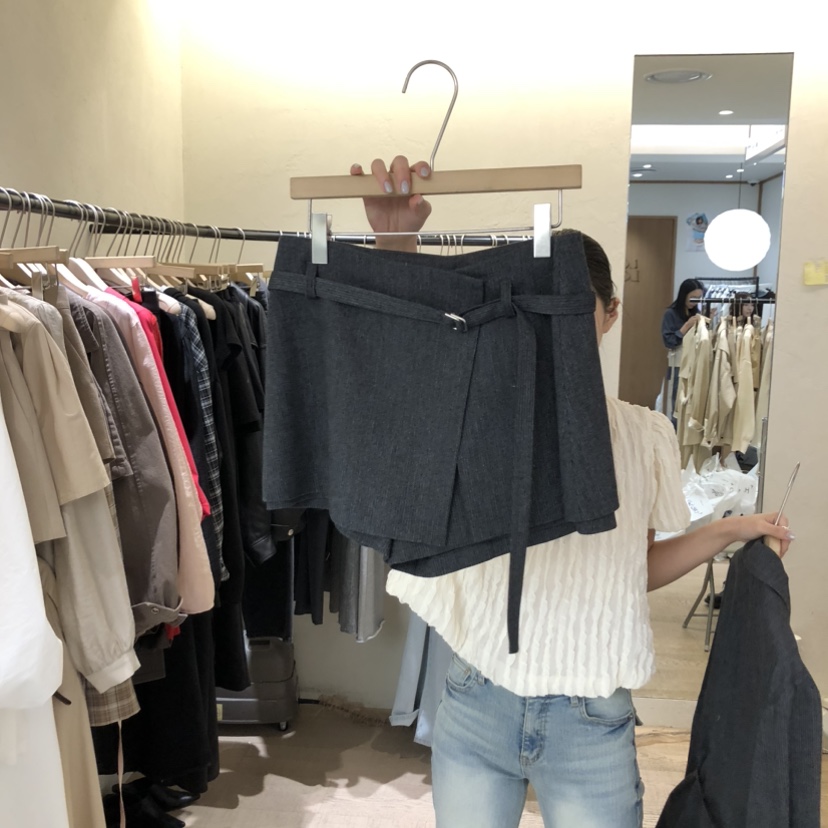 W AND J韓國直郵女裝新品26春夏休閑推薦職業裙褲含腰帶W AND J裙褲圖色2