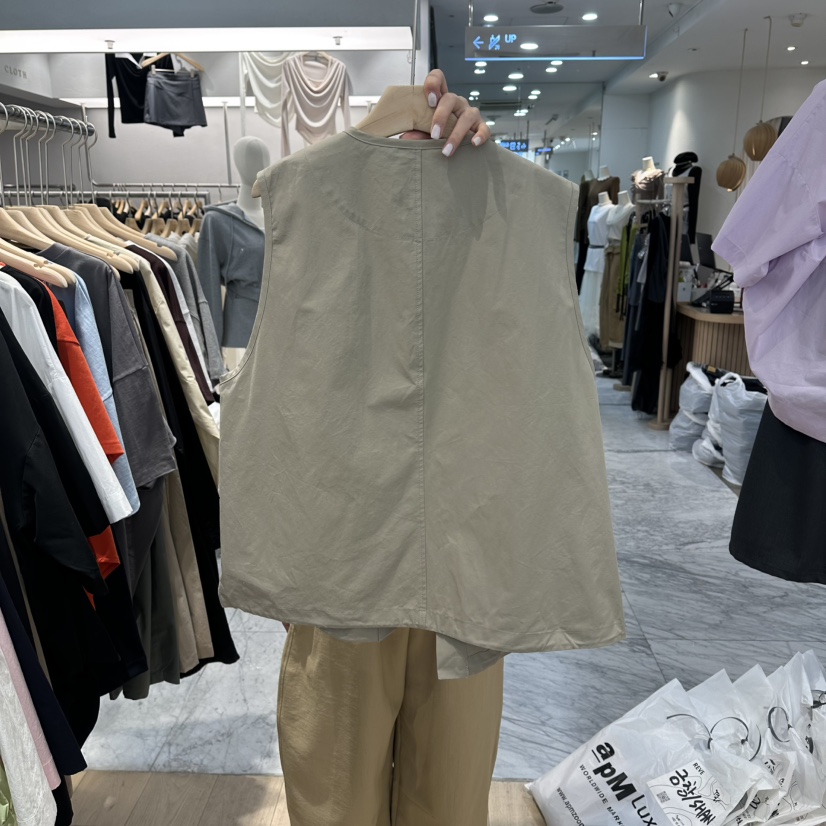 REVE-L韓國東大門直郵女裝新款休閑推薦馬甲不含內搭口袋REVE-L馬甲