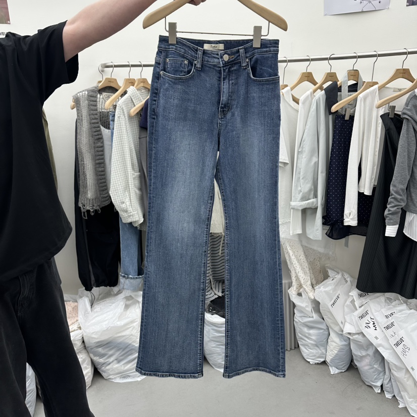 TWELVE韓國代購女士新款人氣職業時尚休閑26春夏牛仔褲修身TWELVE牛仔褲圖色1