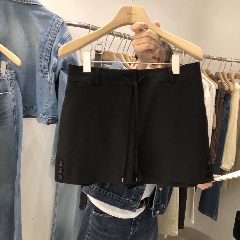 PHILO韓國直郵實拍女士新款時尚26春夏熱賣人氣職業短褲紐扣PHILO短褲圖色3