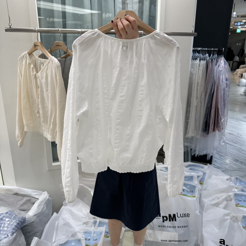 OURMOMENT韓國東大門代購女裝新款職業推薦休閑襯衫蕾絲衫OURMOMENT襯衫/蕾絲衫