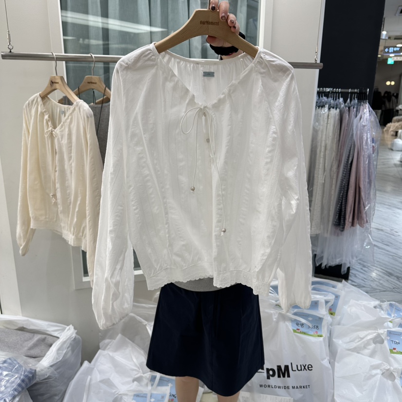 OURMOMENT韓國東大門代購女裝新款職業推薦休閑襯衫蕾絲衫OURMOMENT襯衫/蕾絲衫圖色2