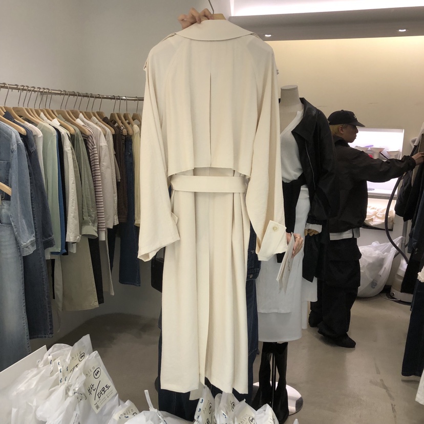 PHILO韓國東大門直郵女士新款熱賣休閑時尚長款風衣含腰帶PHILO長款風衣