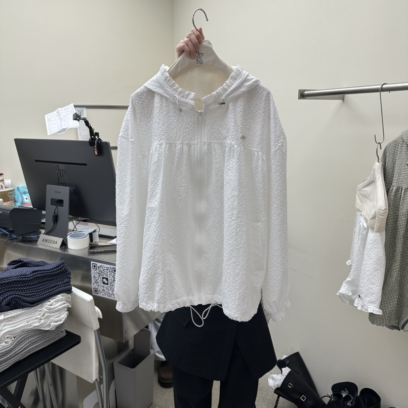 AMOEBA韓國代購女裝新品26春夏時尚職業熱賣人氣夾克格子AMOEBA夾克圖色1