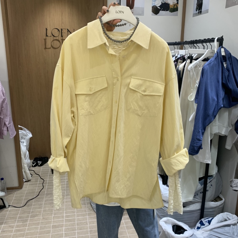 LOFN韓國東大門直郵女裝新品人氣職業時尚熱賣襯衫蕾絲衫LOFN襯衫/蕾絲衫圖色2