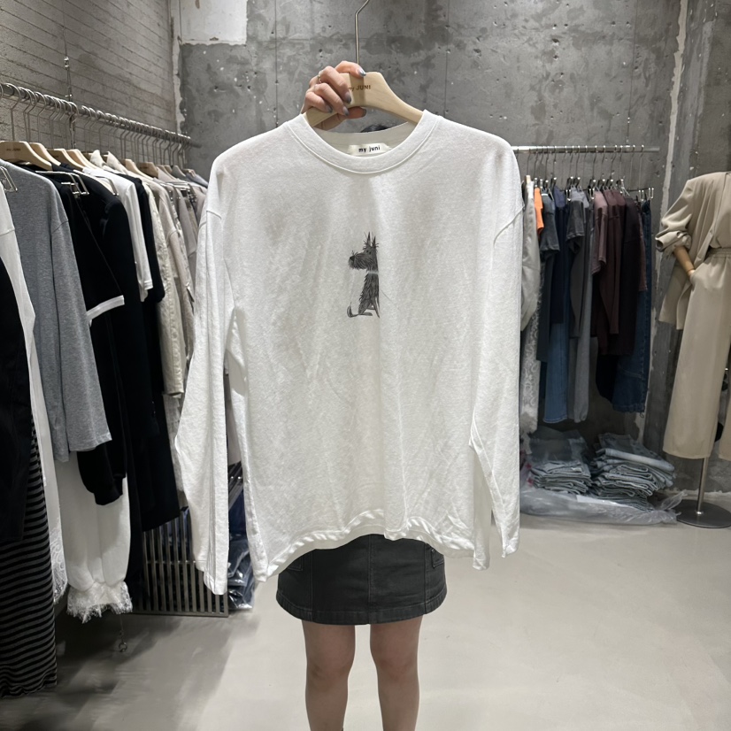 JUNI韓國直郵實拍女士新品人氣時尚休閑26春夏熱賣長袖T恤my juni長袖T恤圖色1