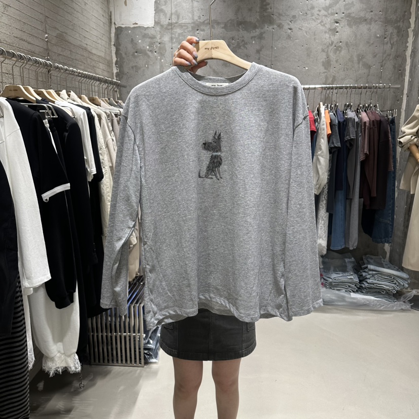 JUNI韓國直郵實拍女士新品人氣時尚休閑26春夏熱賣長袖T恤my juni長袖T恤圖色2