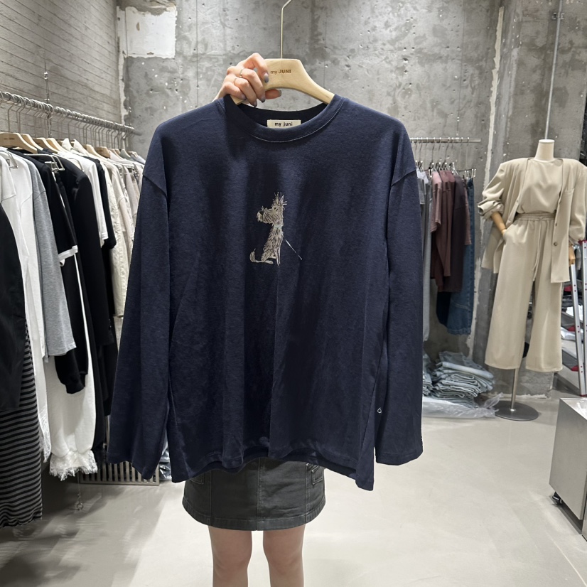 JUNI韓國直郵實拍女士新品人氣時尚休閑26春夏熱賣長袖T恤my juni長袖T恤圖色3
