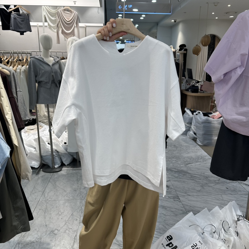 REVE-L韓國直郵實拍女士新款休閑人氣職業時尚推薦26春夏T恤REVE-LT恤圖色1