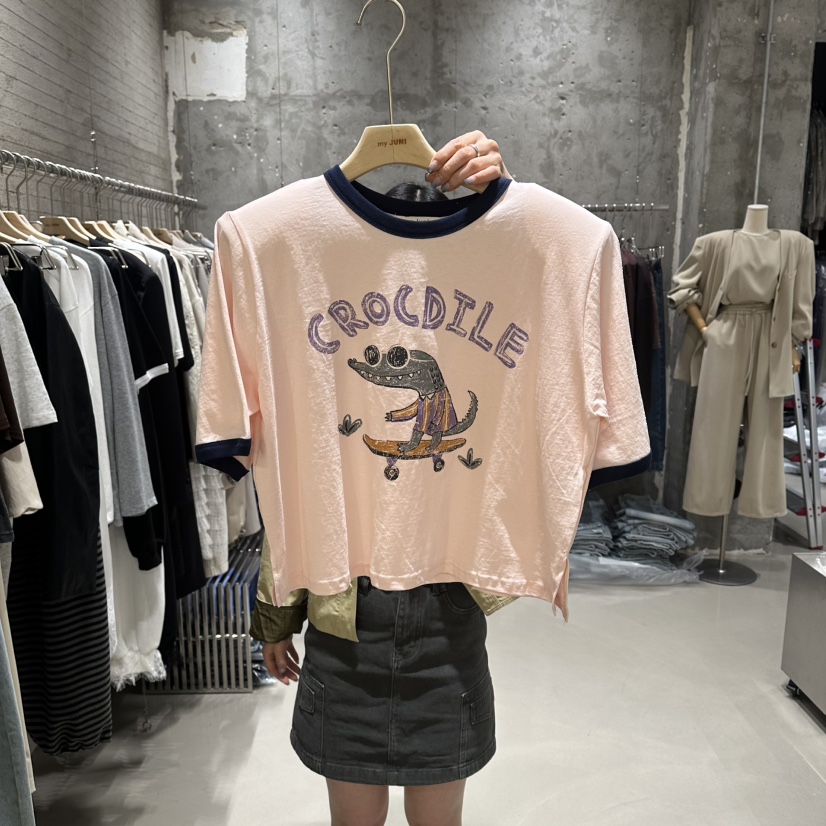 JUNI韓國直郵實拍女士新款休閑推薦人氣時尚26春夏職業T恤my juniT恤圖色2