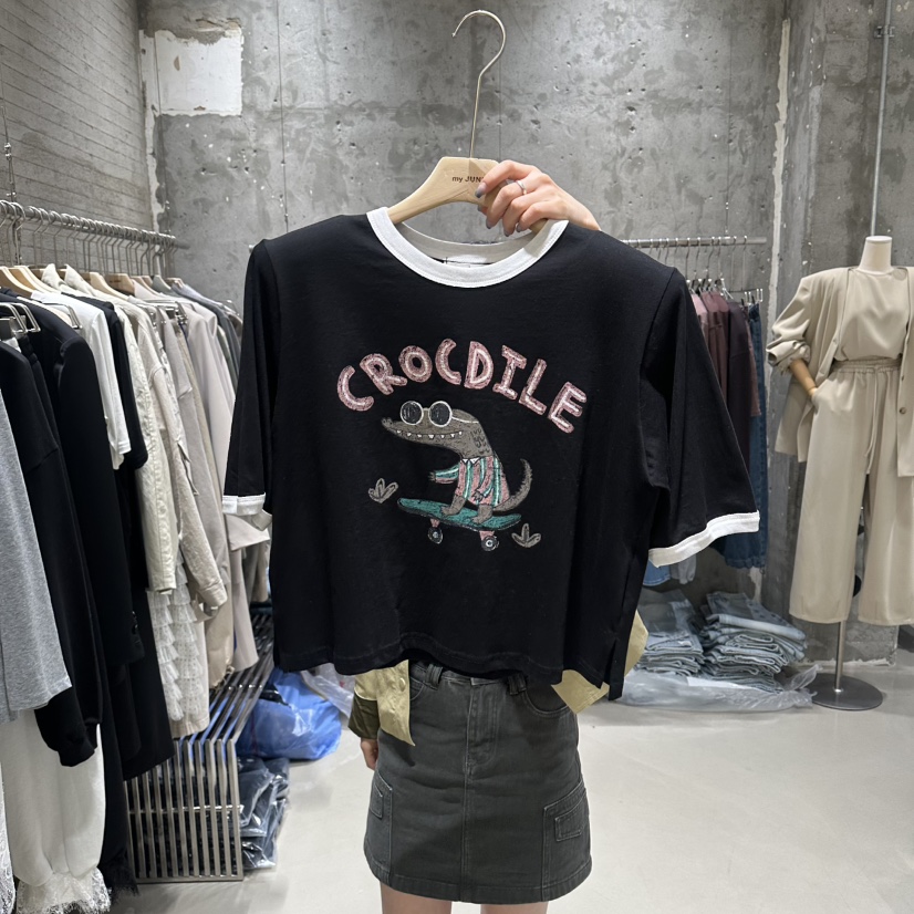 JUNI韓國直郵實拍女士新款休閑推薦人氣時尚26春夏職業T恤my juniT恤圖色4