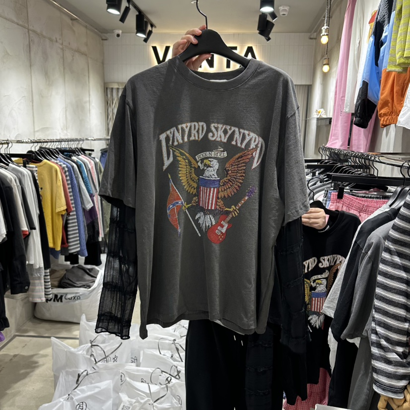 VANTA韓國東大門直郵女士新款推薦26春夏時尚長袖T恤假兩件VANTA長袖T恤圖色3