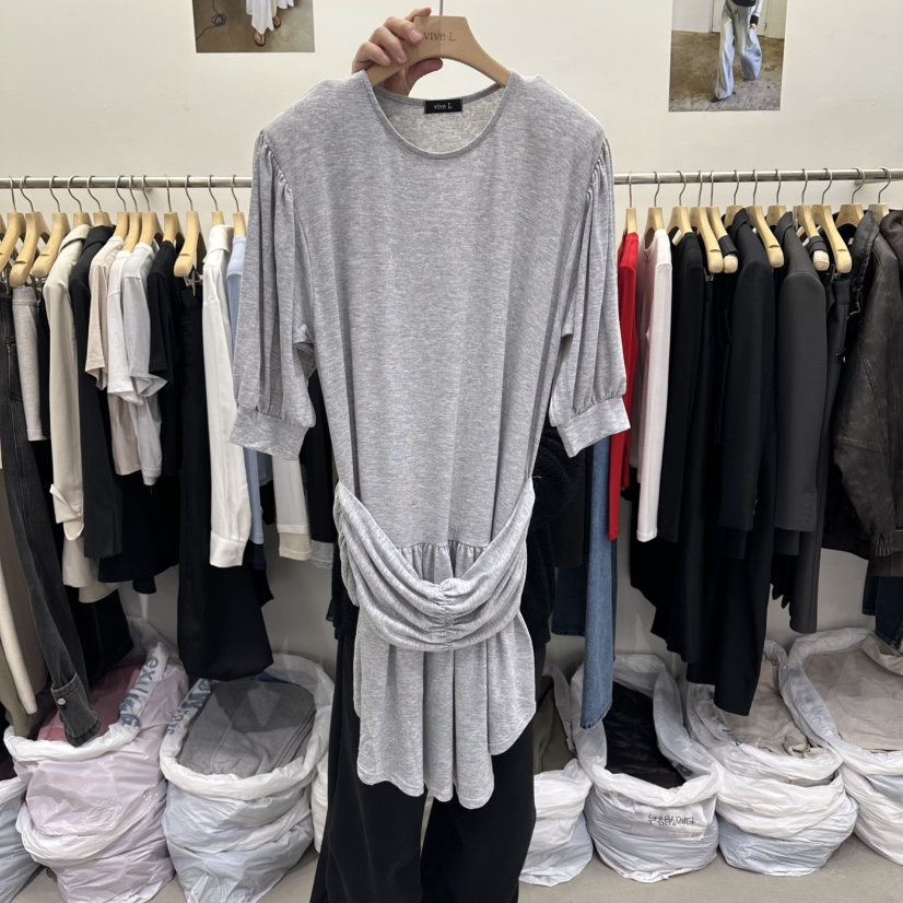 VIVEL韓國直郵女士新品職業人氣推薦休閑時尚26春夏連衣裙褶皺VIVEL連衣裙圖色1