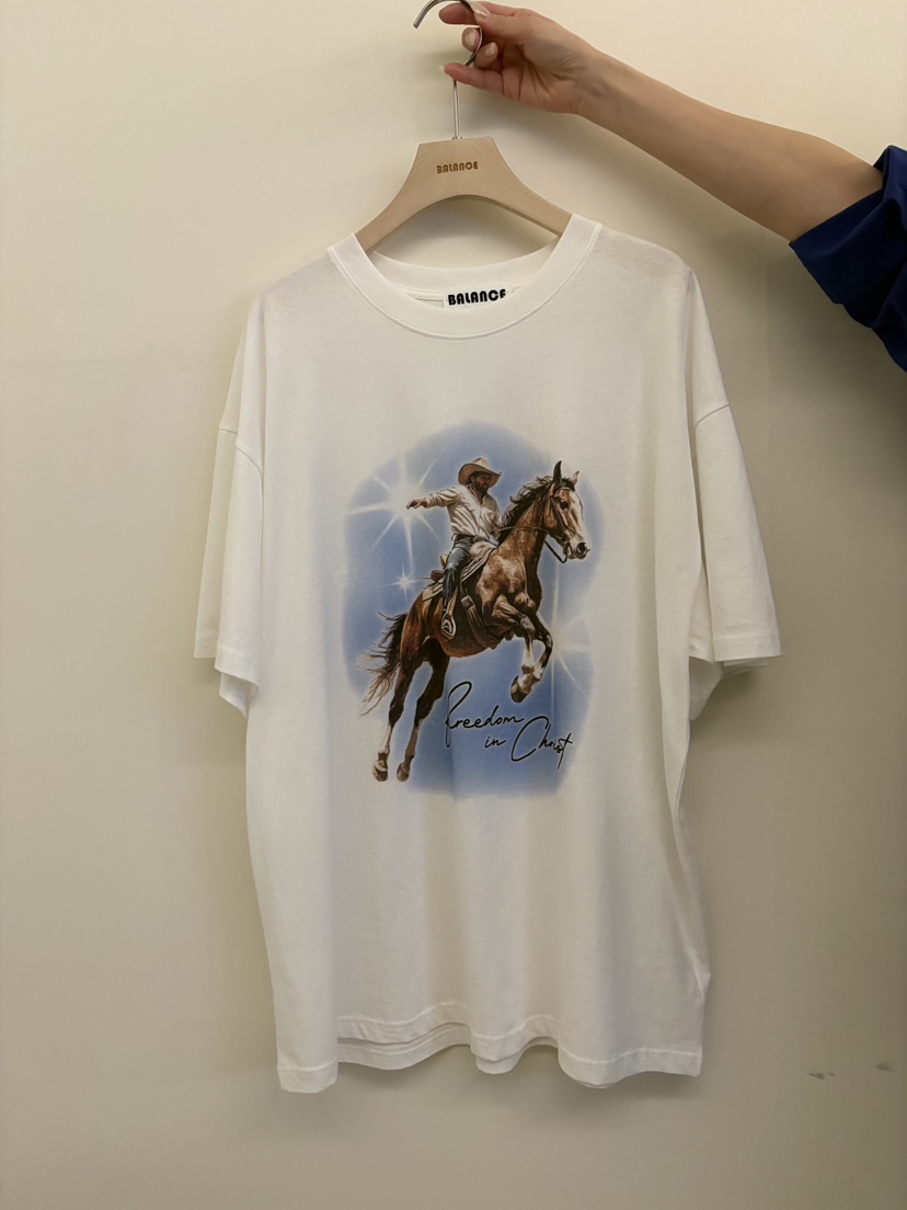 BALANCE韓國直郵實拍女裝新品休閑熱賣職業26春夏時尚T恤BALANCET恤圖色1白色