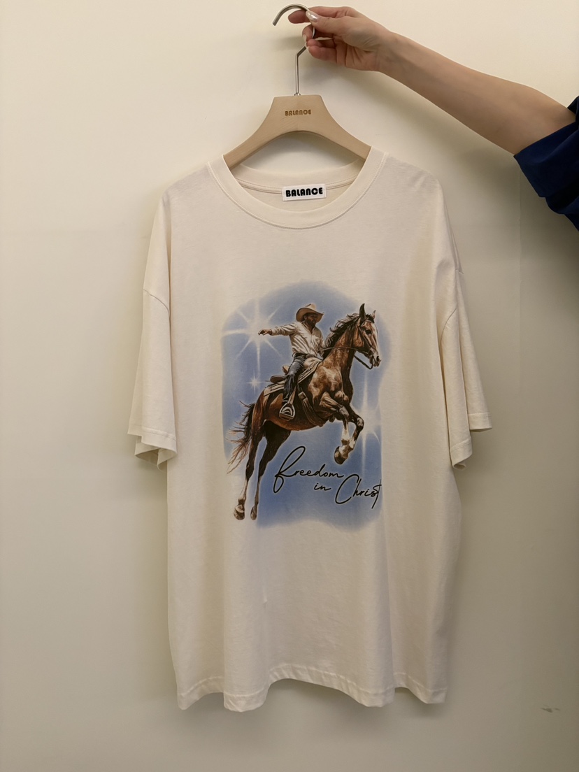 BALANCE韓國直郵實拍女裝新品休閑熱賣職業26春夏時尚T恤BALANCET恤圖色2米色