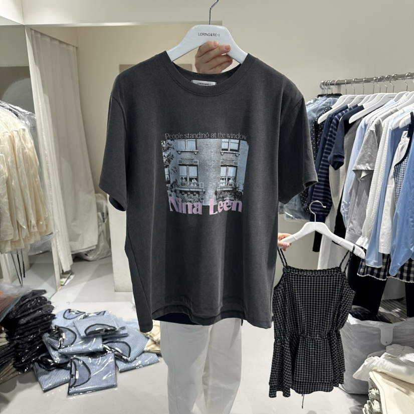 LORING RE I韓國東大門代購女士新品26春夏時尚推薦T恤LORING RE-I/BARET恤圖色2