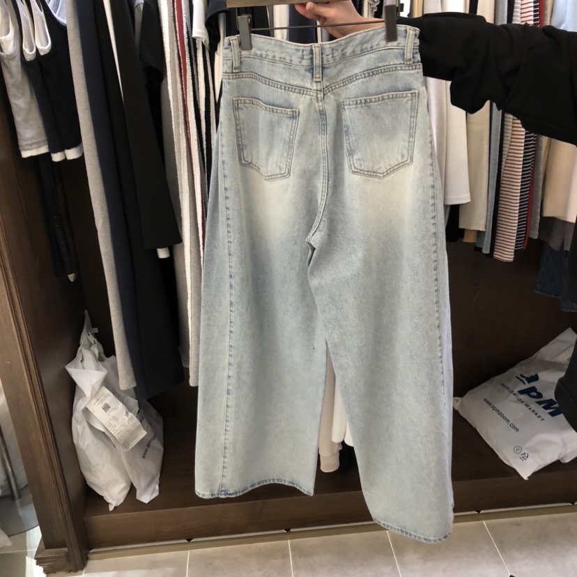 VIRKIN韓國東大門直郵女裝新款26春夏熱賣牛仔褲水洗牛仔布VIRKIN牛仔褲