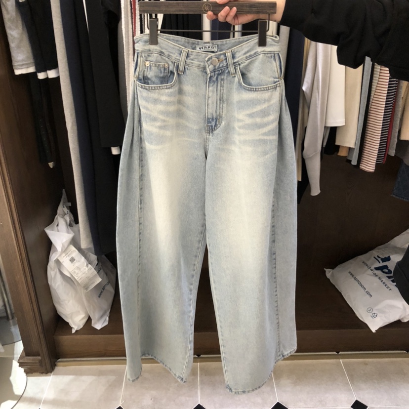 VIRKIN韓國東大門直郵女裝新款26春夏熱賣牛仔褲水洗牛仔布VIRKIN牛仔褲圖色1