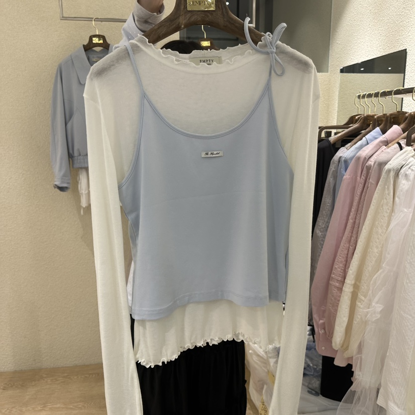 EMPTY韓國直郵女士新款熱賣休閑人氣職業吊帶背心不含內搭EMPTY吊帶/背心圖色1