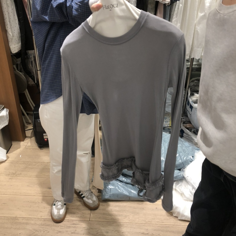 OGI韓國直郵女裝新品推薦熱賣26春夏時尚職業長袖T恤雙層FLat OGI長袖T恤圖色2