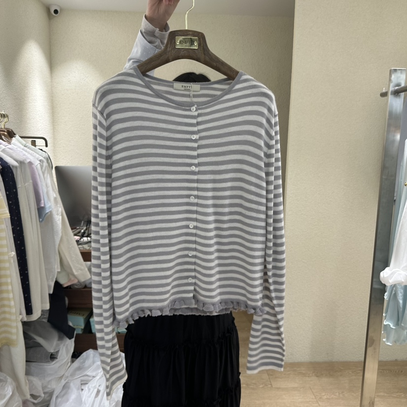 EMPTY韓國直郵實拍女士新品26春夏職業人氣熱賣針織衫開衫EMPTY針織衫圖色1