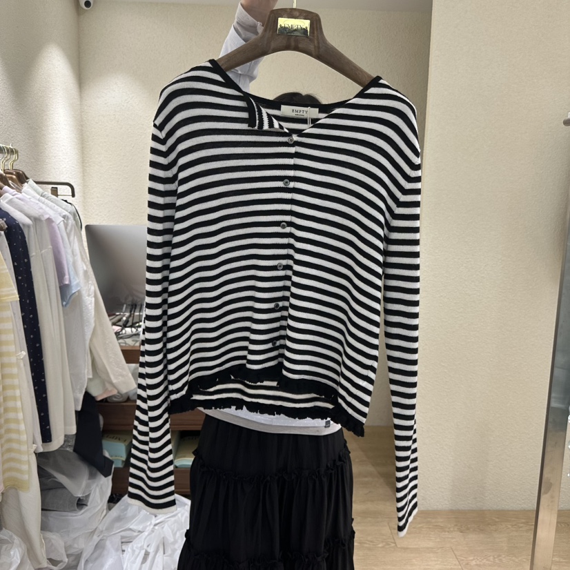 EMPTY韓國直郵實拍女士新品26春夏職業人氣熱賣針織衫開衫EMPTY針織衫圖色2
