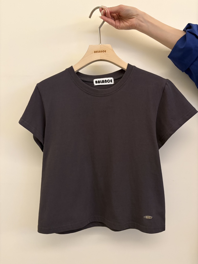 BALANCE韓國直郵女士新款26春夏休閑職業熱賣推薦人氣T恤BALANCET恤圖色2墨色