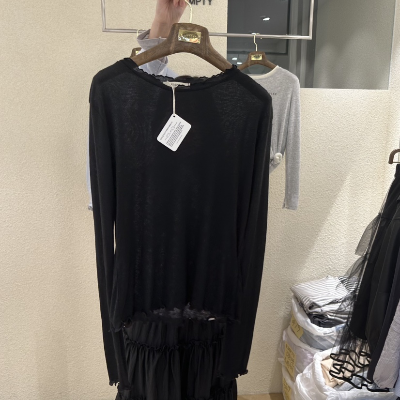 EMPTY韓國東大門直郵女裝新款推薦時尚人氣休閑職業長袖T恤EMPTY長袖T恤圖色2