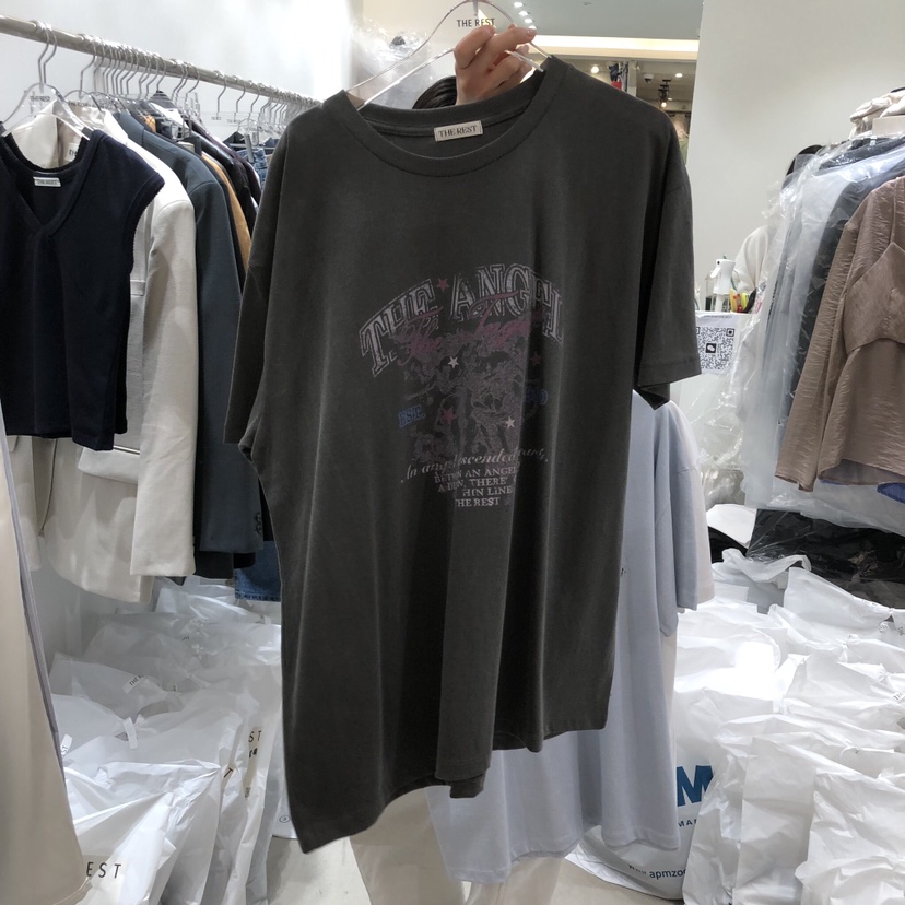 THE REST韓國東大門代購女士新款26春夏休閑人氣熱賣T恤THE REST/UNNOEUDT恤圖色2