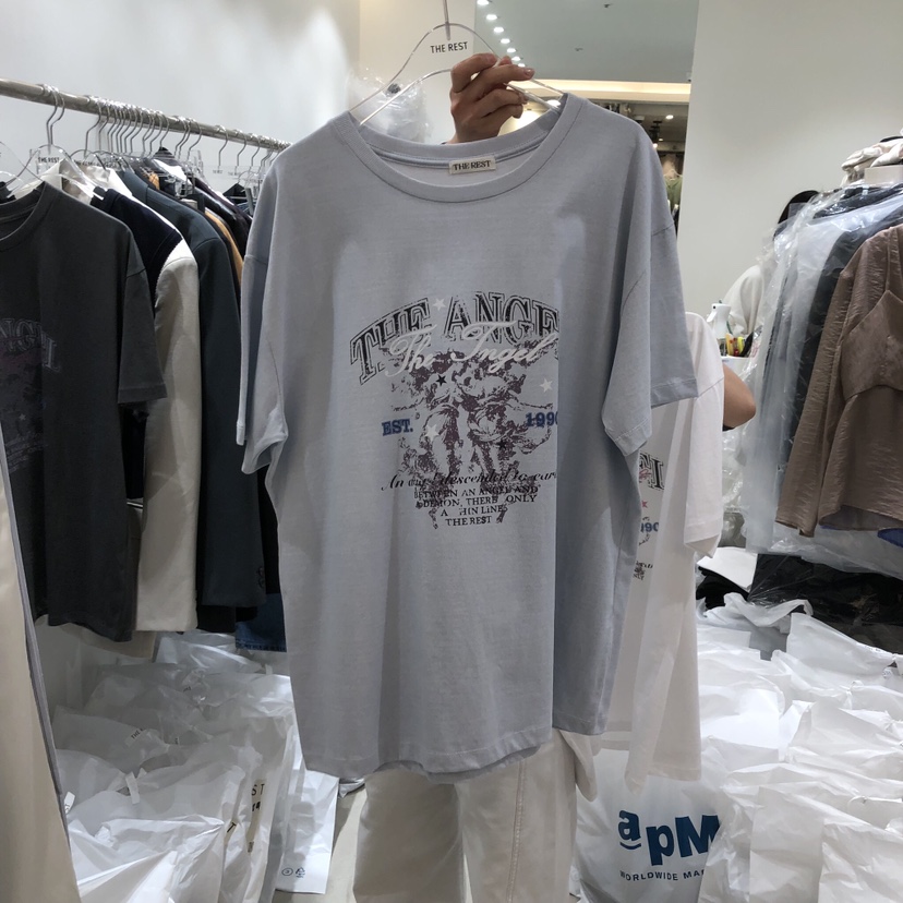 THE REST韓國東大門代購女士新款26春夏休閑人氣熱賣T恤THE REST/UNNOEUDT恤圖色3