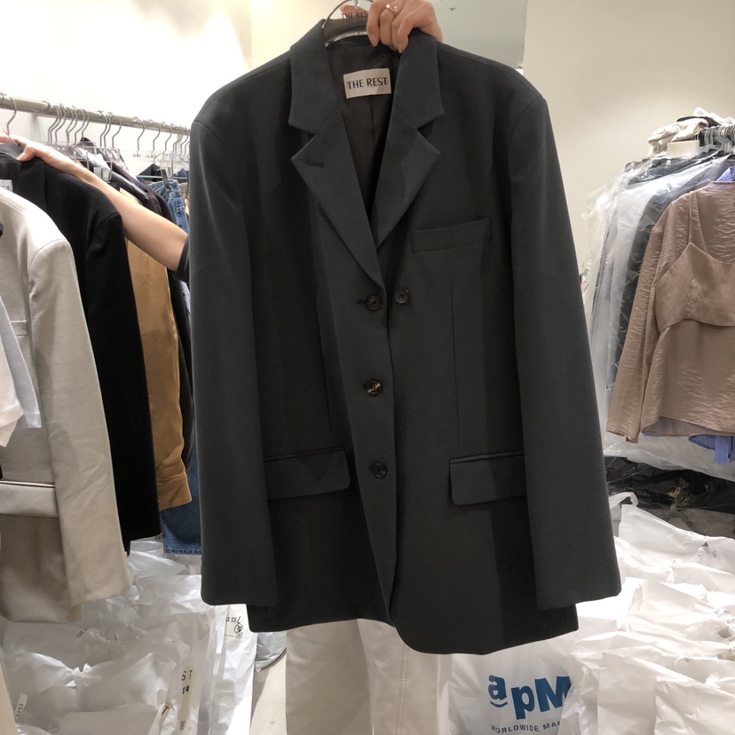 THE REST韓國東大門代購女士新品人氣26春夏休閑夾克亞麻布THE REST/UNNOEUD夾克圖色2