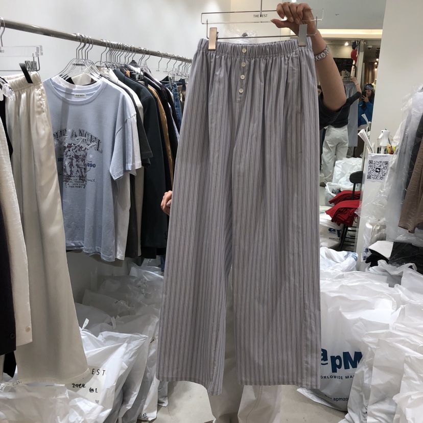 THE REST韓國直郵女士新款職業熱賣人氣26春夏休閑褲紐扣THE REST/UNNOEUD休閑褲圖色1