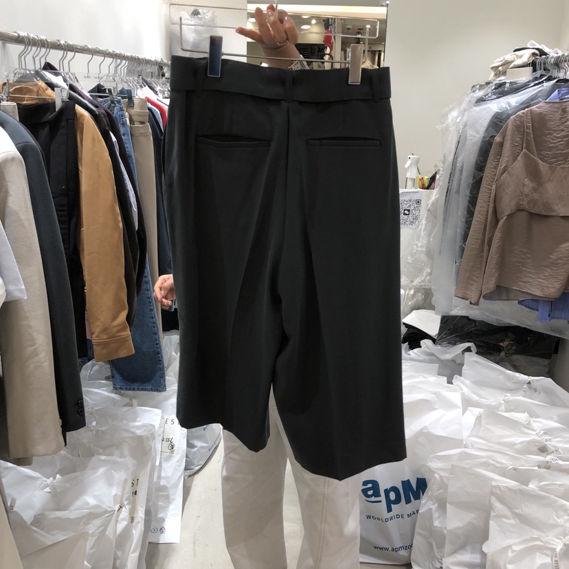 THE REST韓國東大門代購女士新品時尚人氣短褲含腰帶亞麻THE REST/UNNOEUD短褲