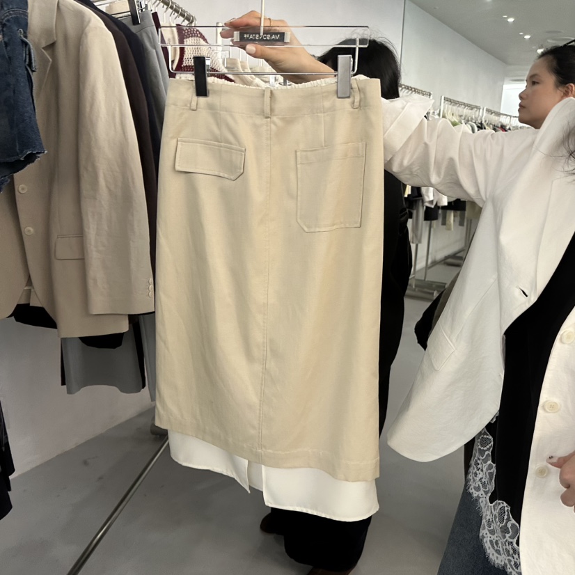 DOUBLE STANDARD/LE SMOKING/MAISONSTAFF韓國東大門代購女士新款時尚長裙不含腰帶MAISONSTAFF長裙