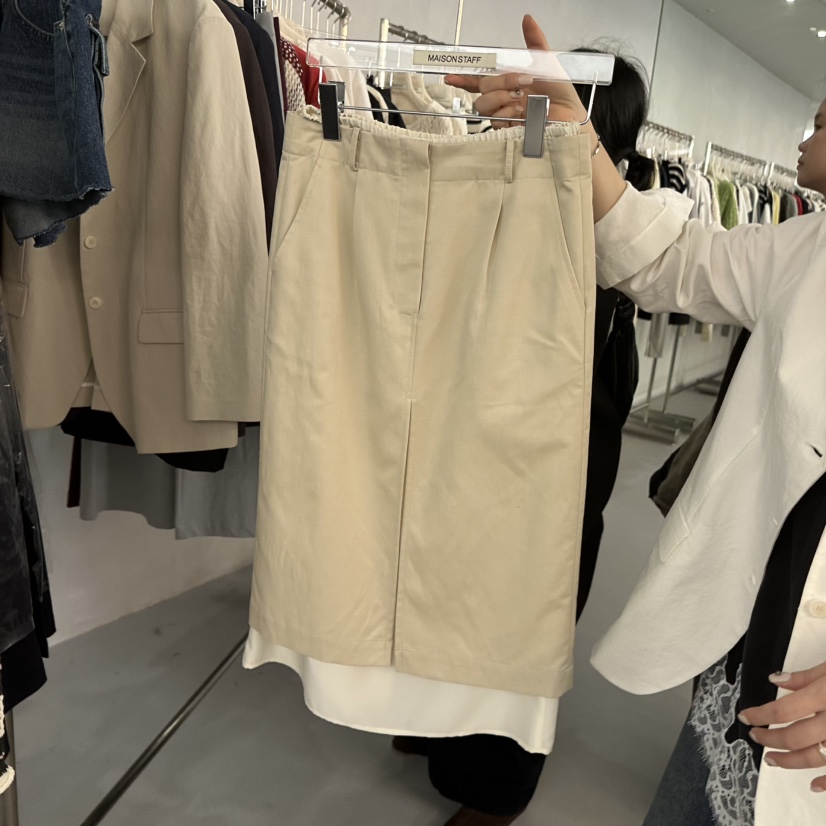 DOUBLE STANDARD/LE SMOKING/MAISONSTAFF韓國東大門代購女士新款時尚長裙不含腰帶MAISONSTAFF長裙圖色1