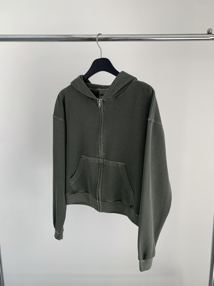 EST韓國直郵實拍女裝新品推薦熱賣時尚夾克華夫格連帽衫短款EST_夾克圖色2