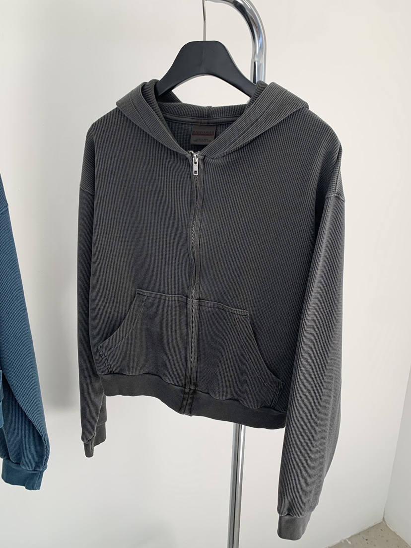 EST韓國直郵實拍女裝新品推薦熱賣時尚夾克華夫格連帽衫短款EST_夾克圖色3