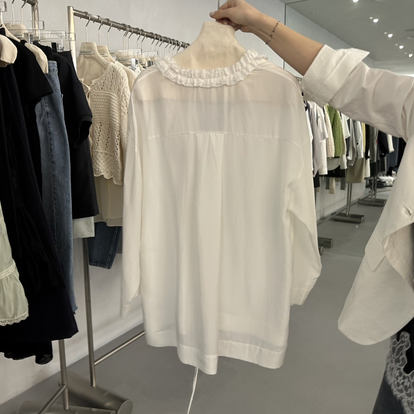 DOUBLE STANDARD/LE SMOKING/MAISONSTAFF韓國直郵女裝新款休閑襯衫蕾絲衫絲綢MAISONSTAFF襯衫/蕾絲衫