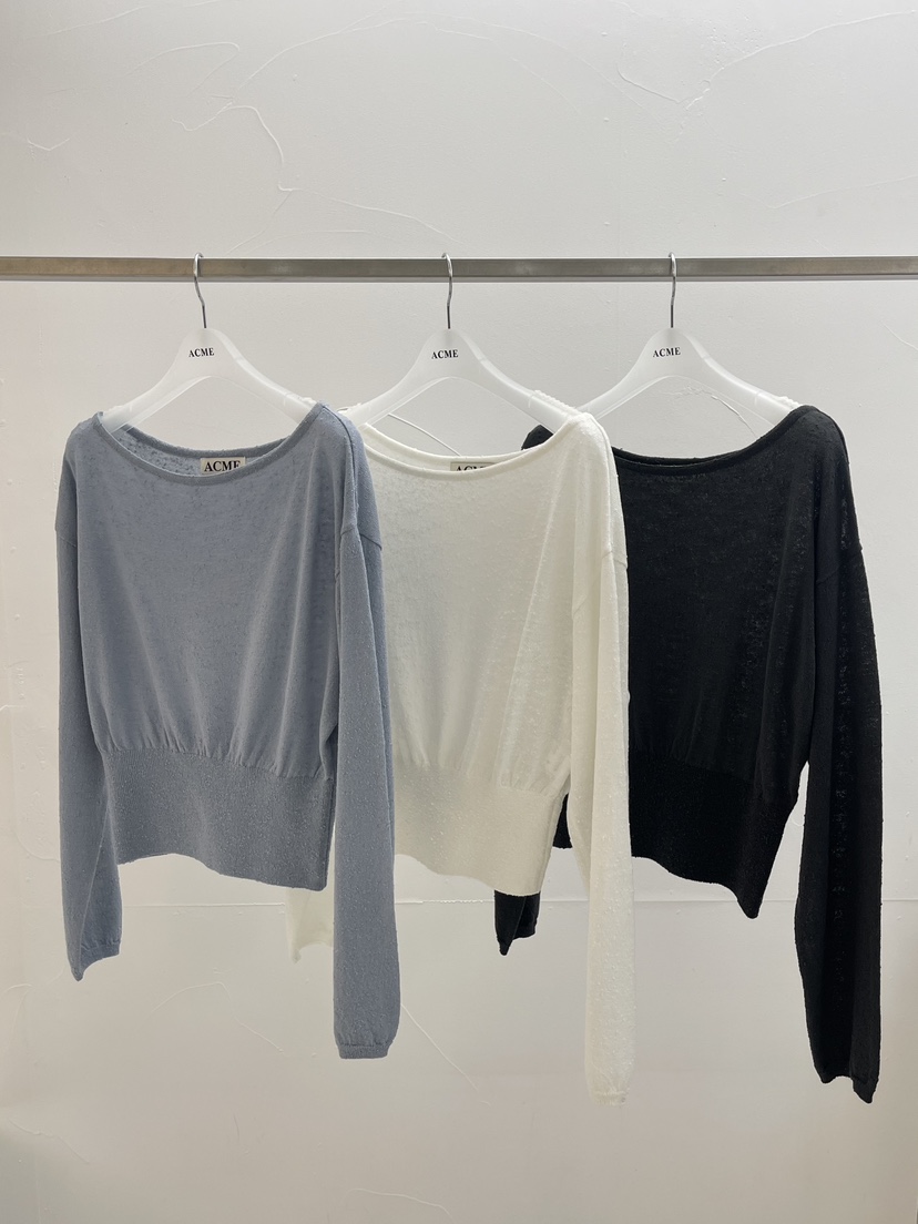 ACME韓國直郵女裝新款推薦時尚熱賣休閑職業26春夏針織衫船領ACME針織衫